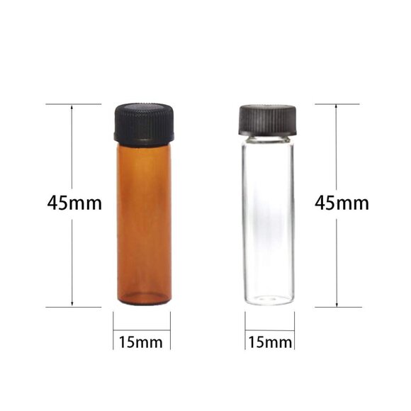 Pack of 100 Glass Vials with Black Phenolic Screw Caps (4ml, Clear) - Picture 4 of 7